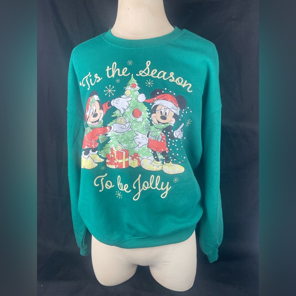 Disney Store Mickey and Minnie Christmas Green Sweater BIG XXS